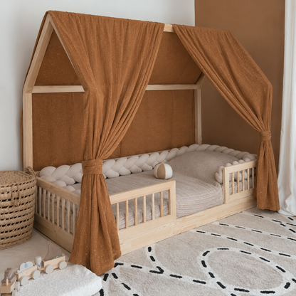 Set van 2 terracotta bedhemels met gouden stippen