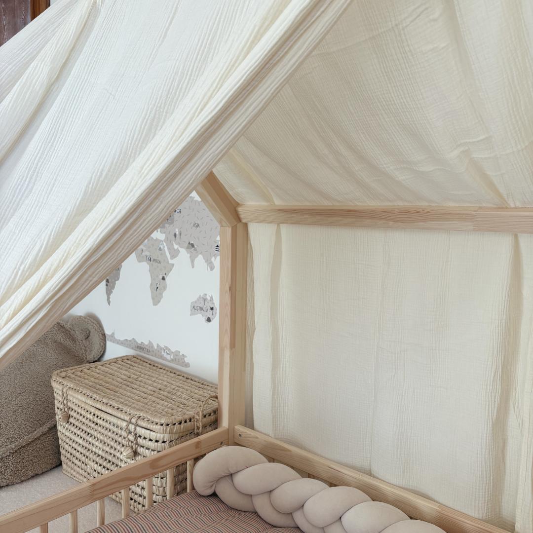 Ciel de lit cabane (pack de 2) Ecru en stock