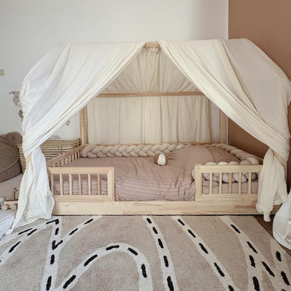 Ciel de lit cabane (pack de 2) Ecru