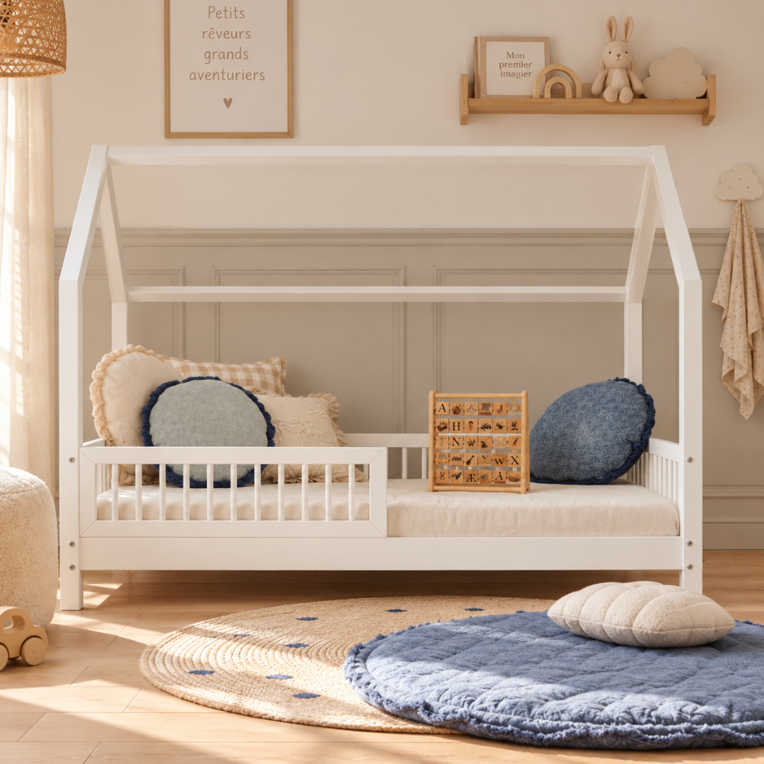 Lit cabane Montessori avec barrière Pia