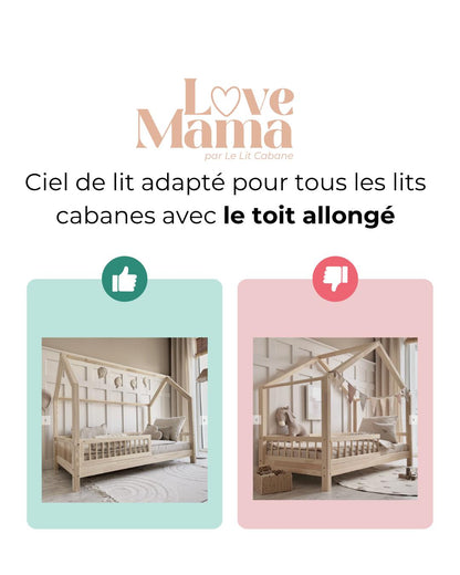 Ciel de lit cabane (pack de 2) Beige en stock