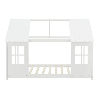 Grand lit cabane double - 120x200cm - Blanc