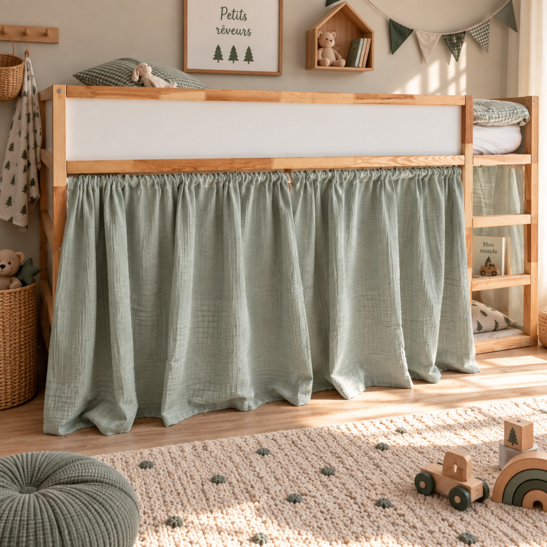 IKEA Kura bed katoenen mousseline gordijn - Ecru