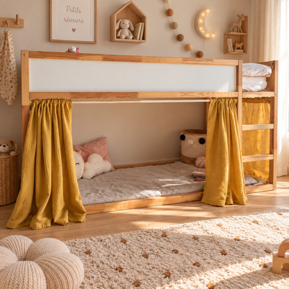 Rideaux lit Kura IKEA - Jaune moutarde