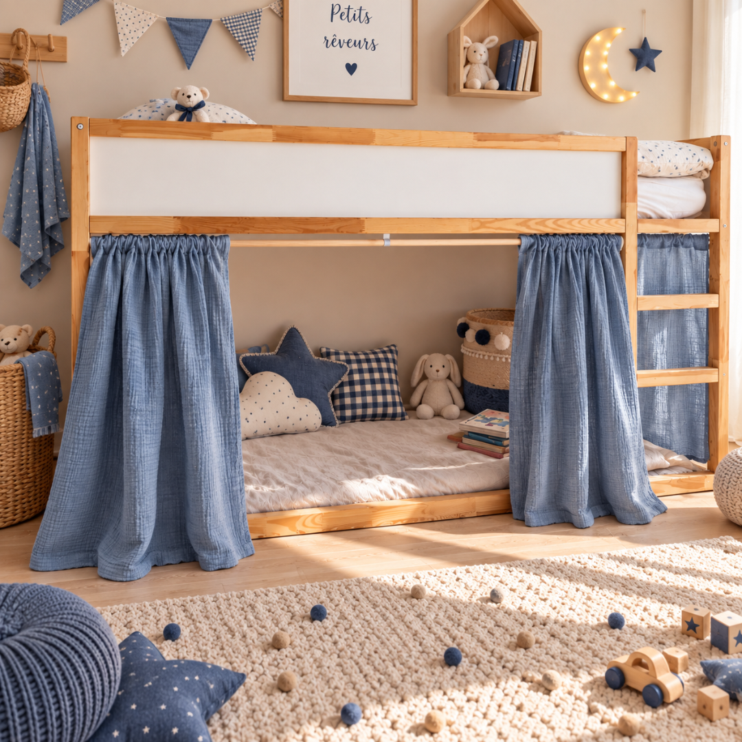 Rideaux lit Kura IKEA - Bleu jean