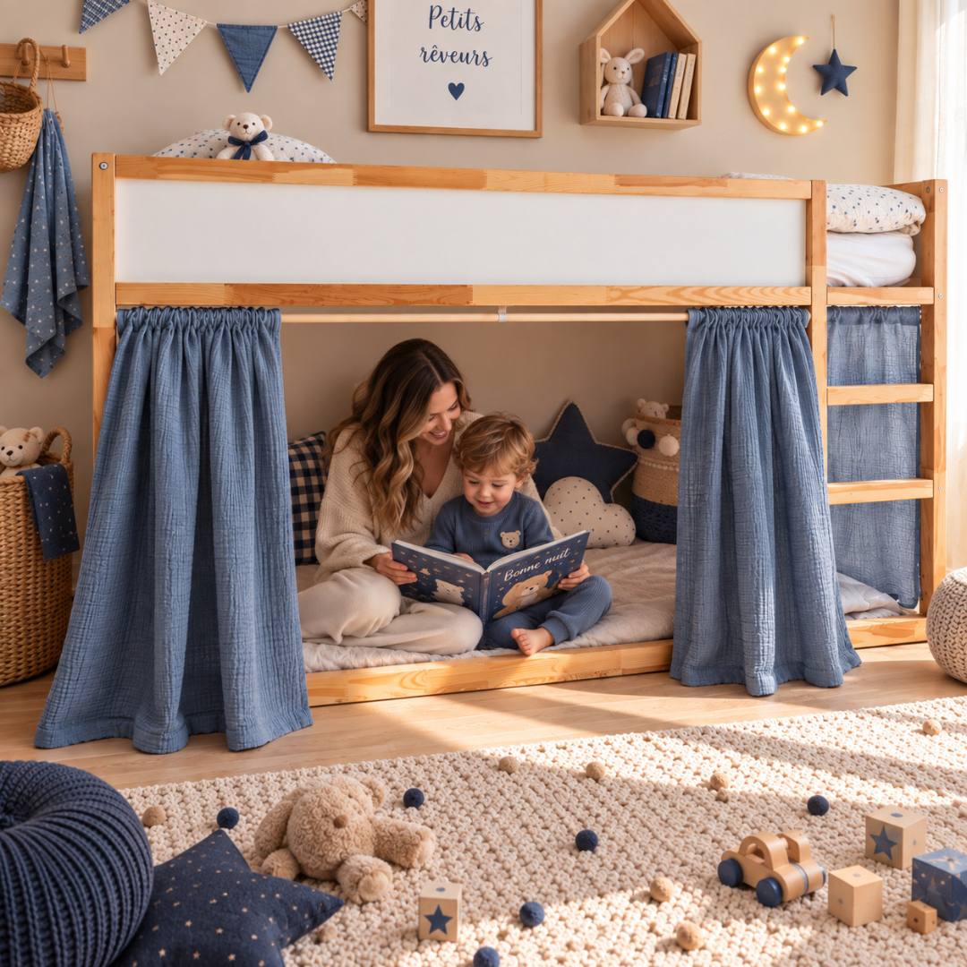 Rideaux lit Kura IKEA - Bleu jean