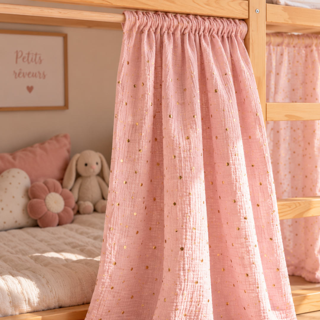 Rideaux lit Kura IKEA - Rose blush OR