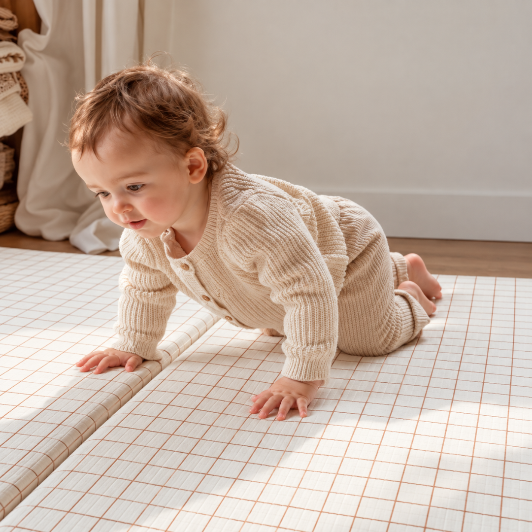 MAXI Tapis de motricité Marcel Camel/Ecru