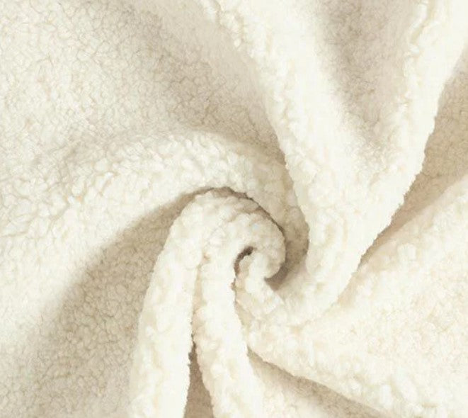 Tour de lit cabane tissu bouclette écru