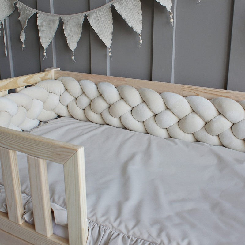 Tresse de lit 4 brins Beige clair 200cm