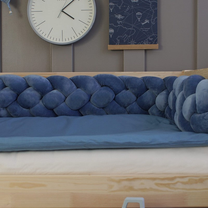 Tresse de lit 4 brins Bleu 180cm