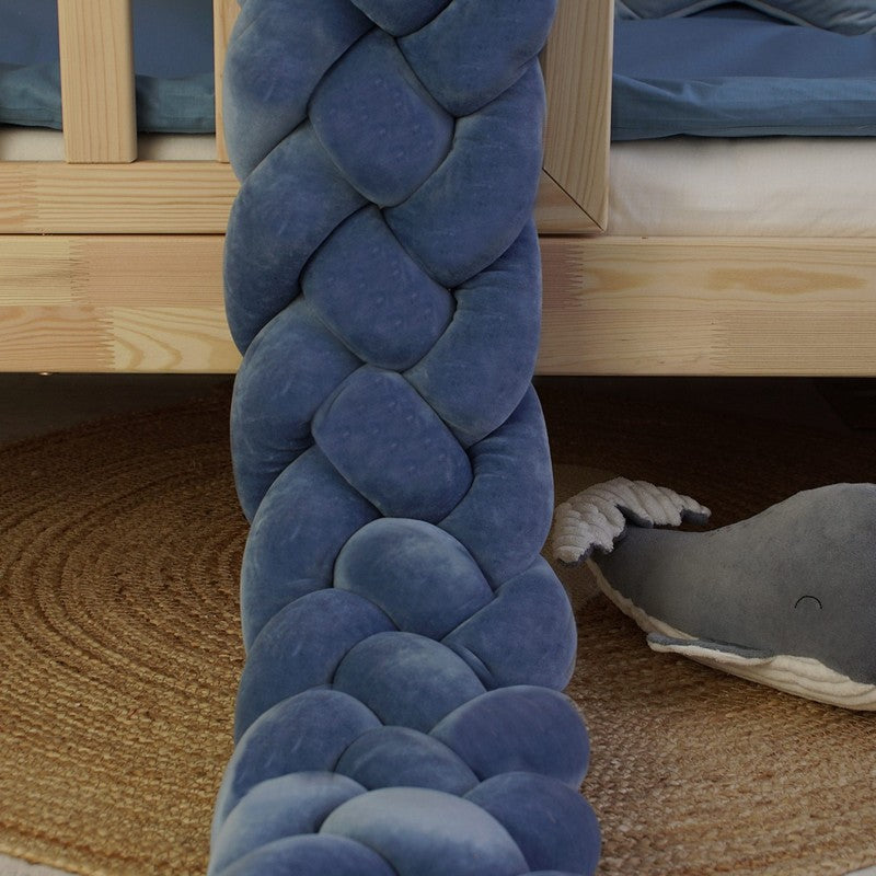 Tresse de lit 4 brins Bleu 180cm