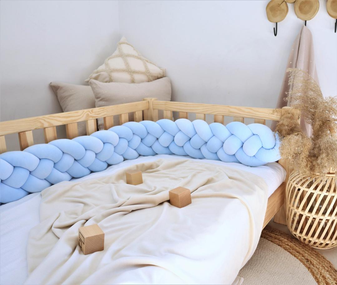 Tresse de lit 4 brins Bleu ciel 340cm