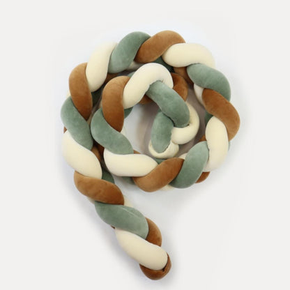 Tresse de lit écru camel &amp; vert 300cm