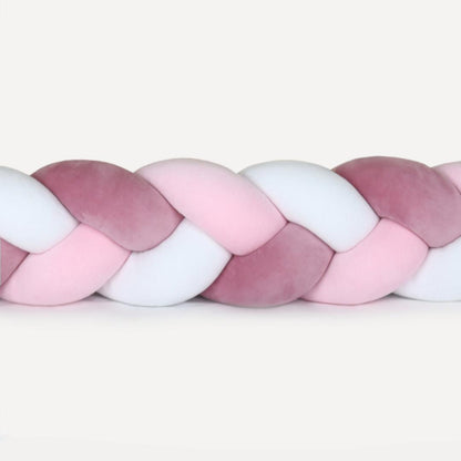 Tresse de lit rose &amp; blanc 300cm