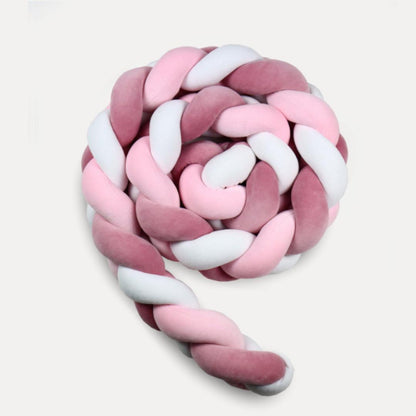 Tresse de lit 3 brins Rose &amp; Blanc