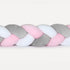 Tresse de lit rose gris & blanc 240cm