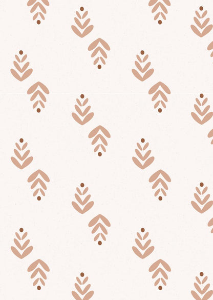 Papier peint chambre enfant Feuilles - Rose &amp; Terracotta