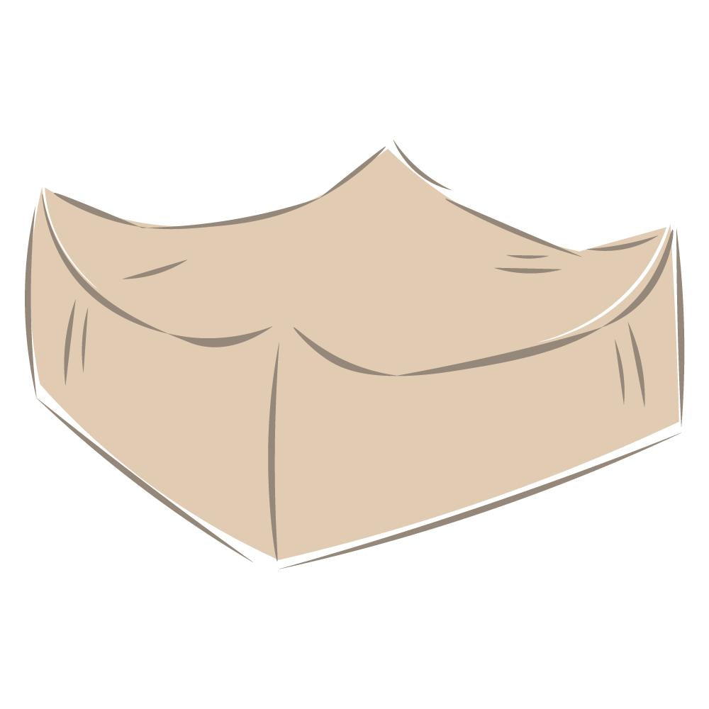 Pouf carré bouclette Ecru