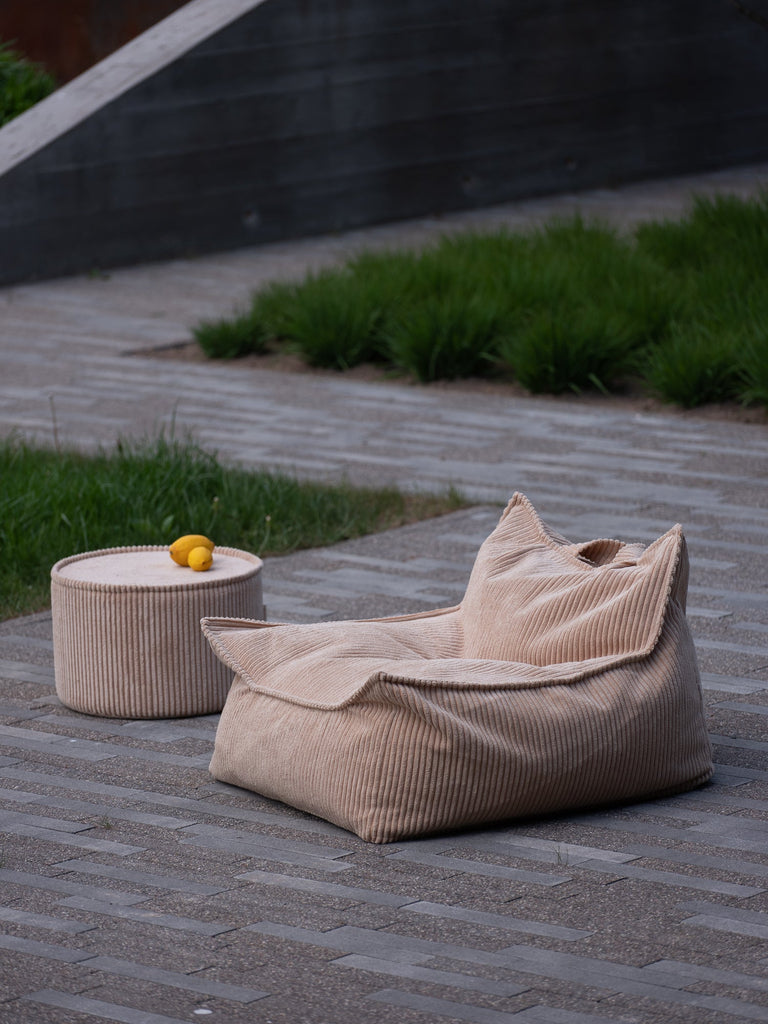 Fauteuil velours Beige