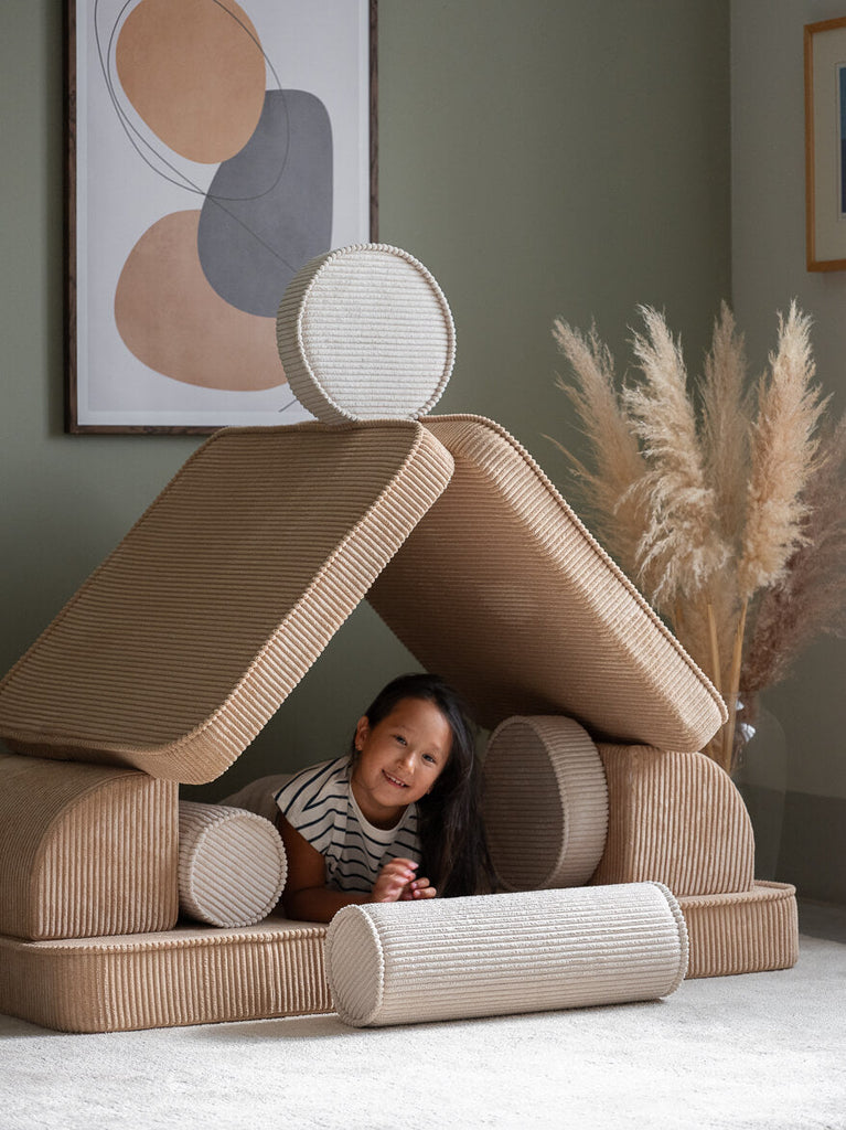 Fauteuil enfant modulable Beige &amp; écru