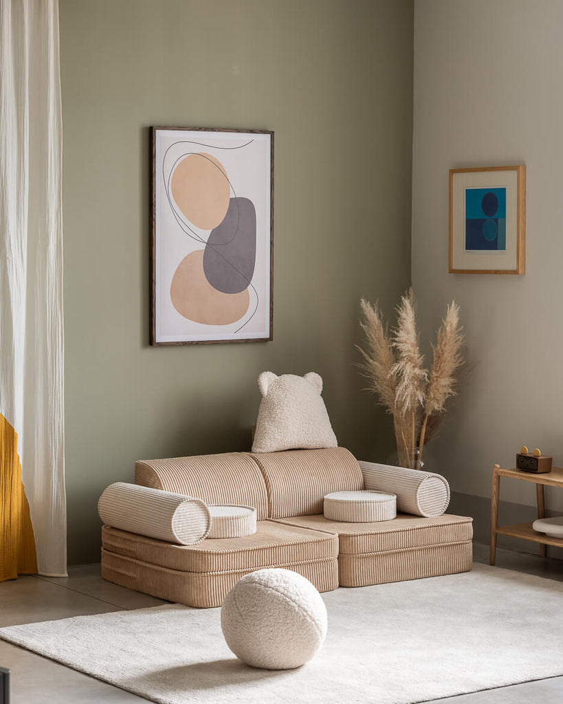Fauteuil enfant modulable Beige &amp; écru