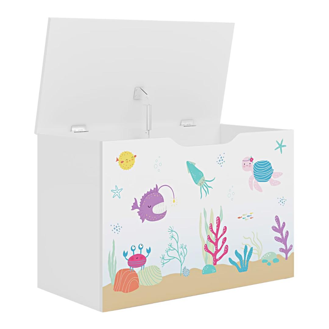 Coffre à jouets de rangement Océan