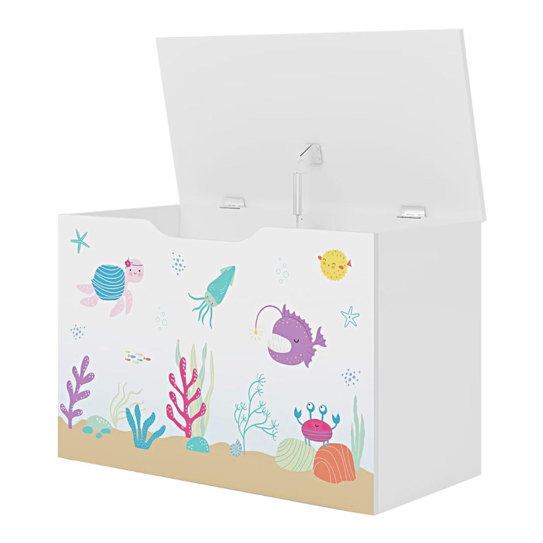 Coffre à jouets de rangement Océan