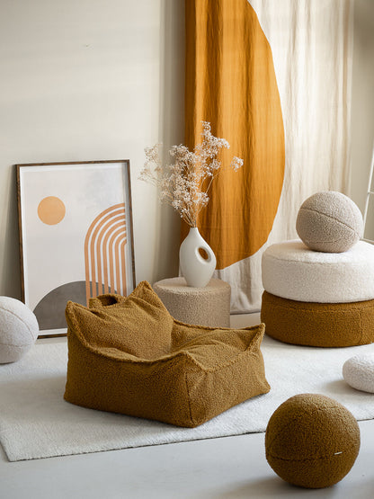 Pouf bouclette Blanc