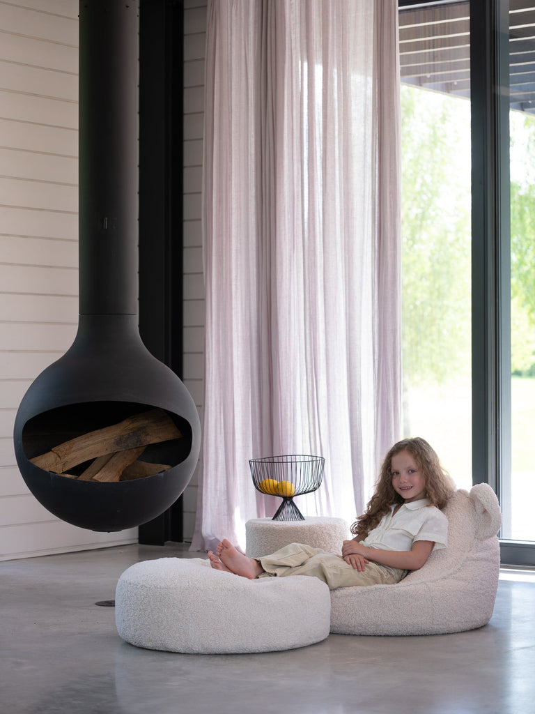 Pouf bouclette Blanc