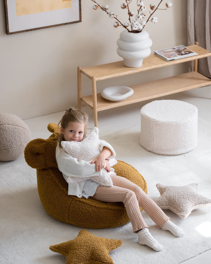 Pouf bouclette blanc