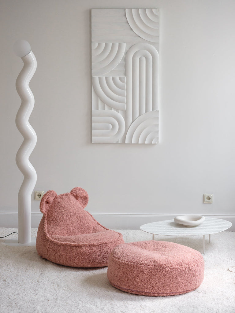 Fauteuil enfant ourson Teddy bouclette Rose