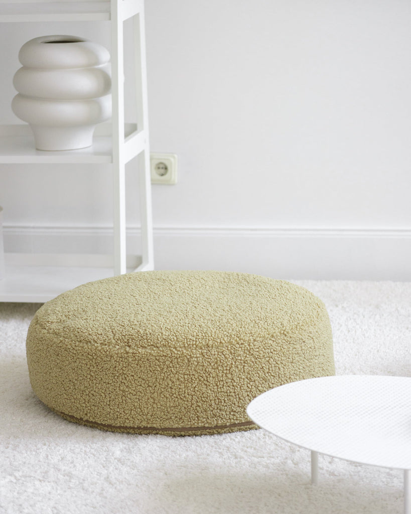 Pouf enfant Teddy bouclette Vert pistache
