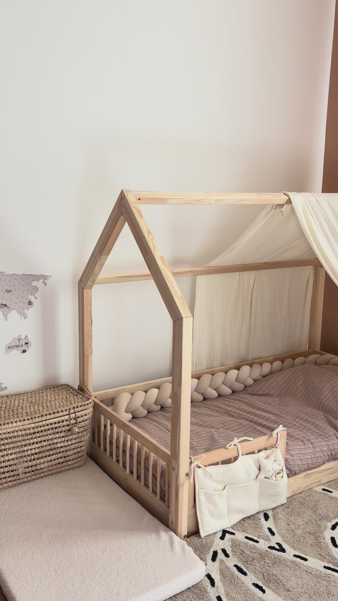 Ciel de lit cabane Ecru