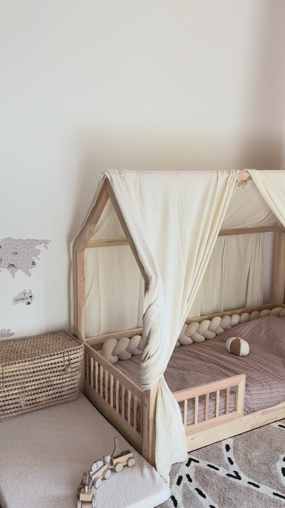Set van 2 ecru luifels voor cabinebedden
