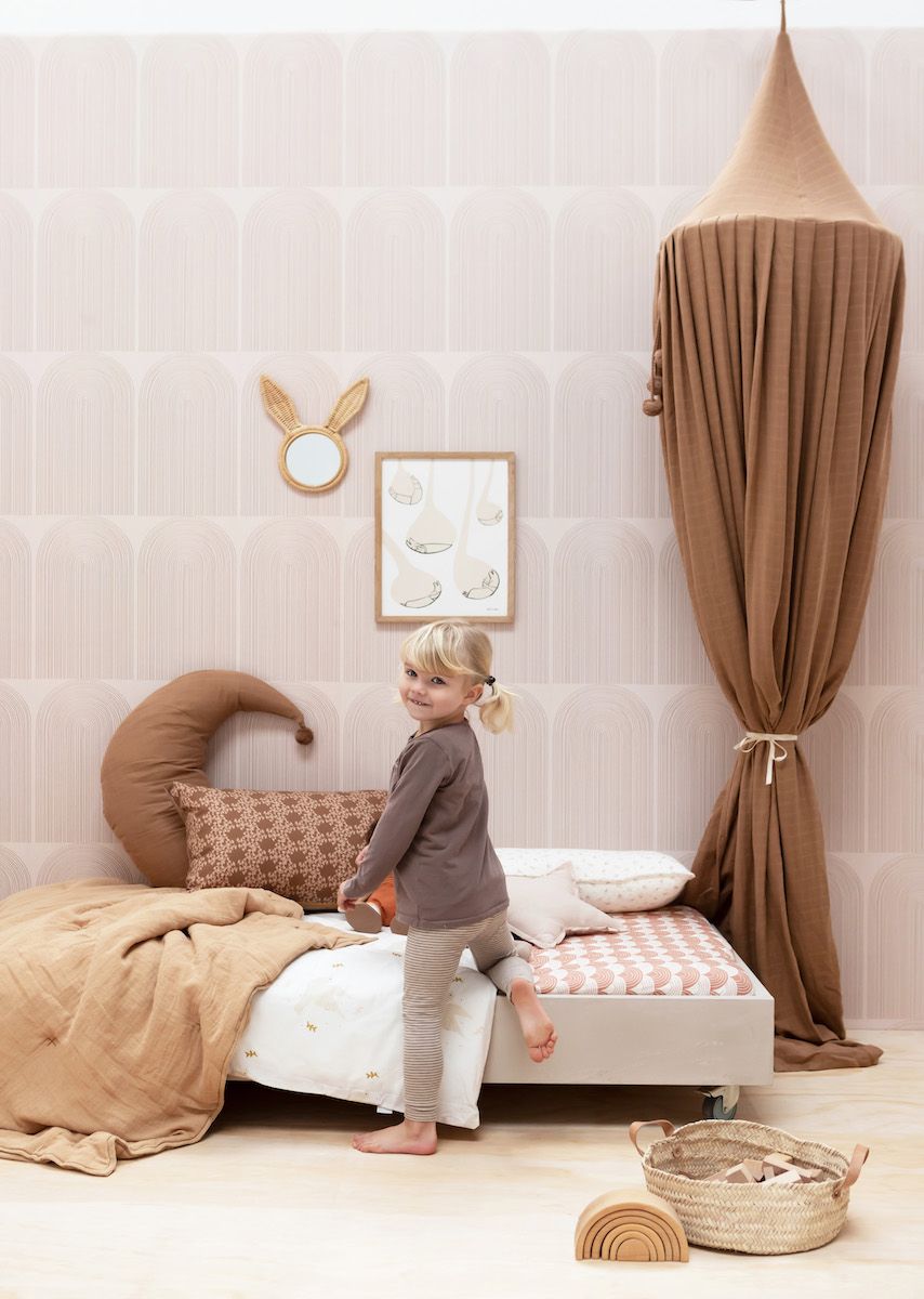 Papier peint chambre enfant Arc-en-ciel - Terracotta &amp; Rose nude