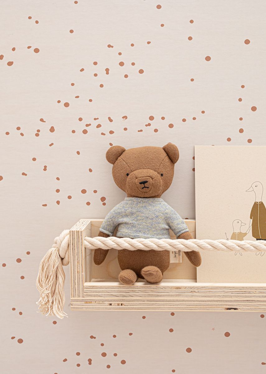 Papier peint chambre enfant confettis - Beige &amp; Marron