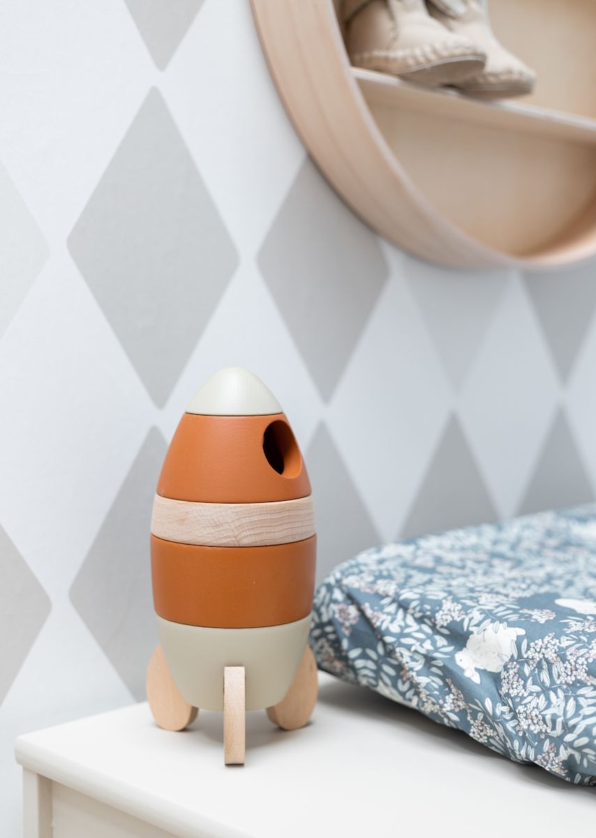 Papier peint chambre enfant Losanges - Beige &amp; Gris