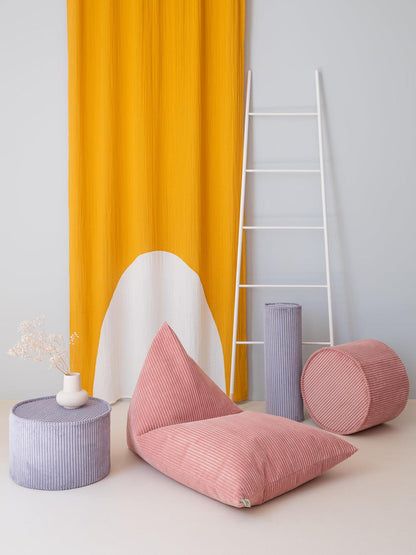 Coussin cylindrique velours Bleu