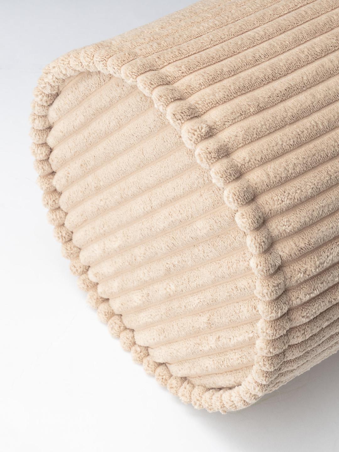 Coussin cylindrique velours Beige