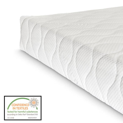 Grand lit cabane Montessori avec barrière + matelas - 120x200cm - Blanc