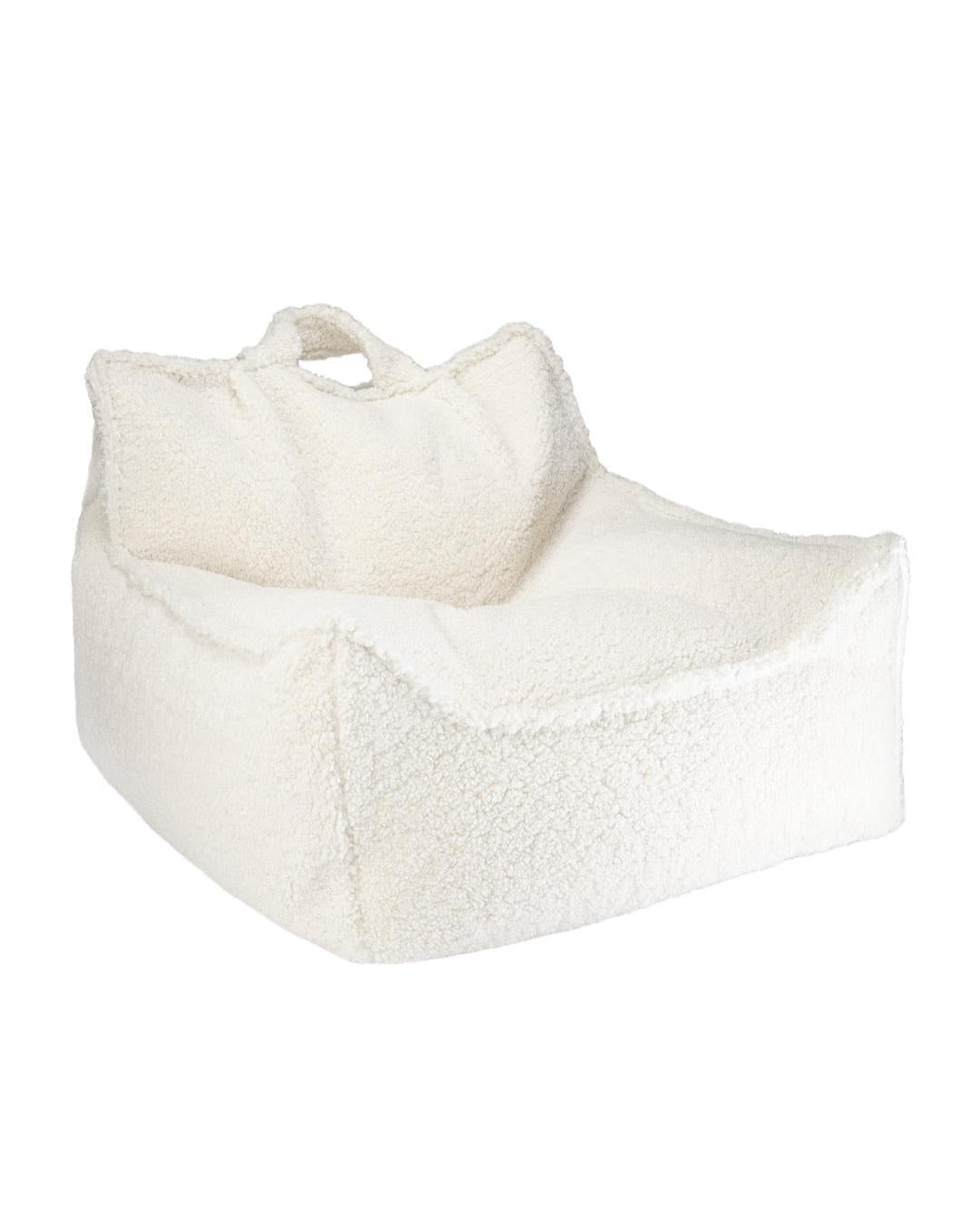 Fauteuil enfant Teddy bouclette Ecru