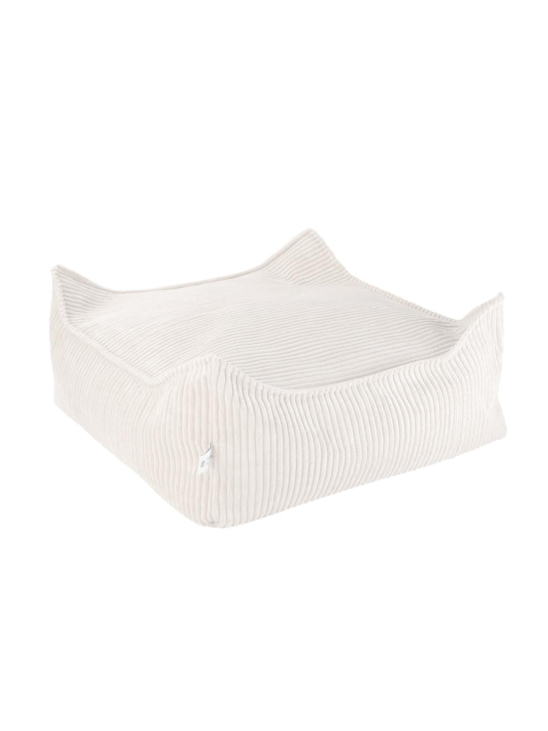 Pouf carré velours Blanc